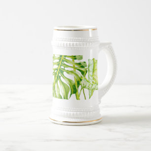 Bladsculpturen op een Stein Bierpul