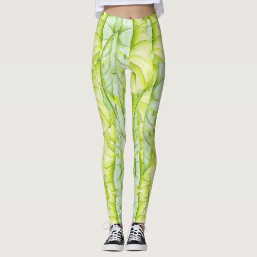 Bladsculpturen op Leggings (Voorkant)