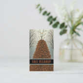 Bladstapel Herfst opruimen Visitekaartje (Staand voorkant)