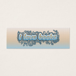 Bladwijzer - Blauw en sinaasappel doodle Mini Visitekaartjes