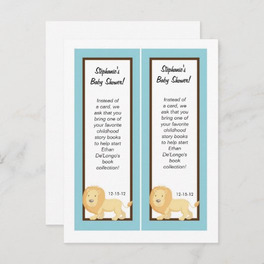 Bladwijzer Blue Oerwoud Lion Uitnodiging Briefkaart (Voorkant / Achterkant)