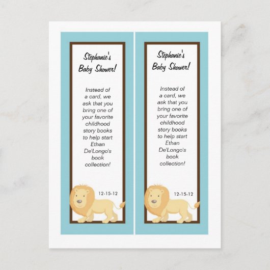 Bladwijzer Blue Oerwoud Lion Uitnodiging Briefkaart (Voorkant)