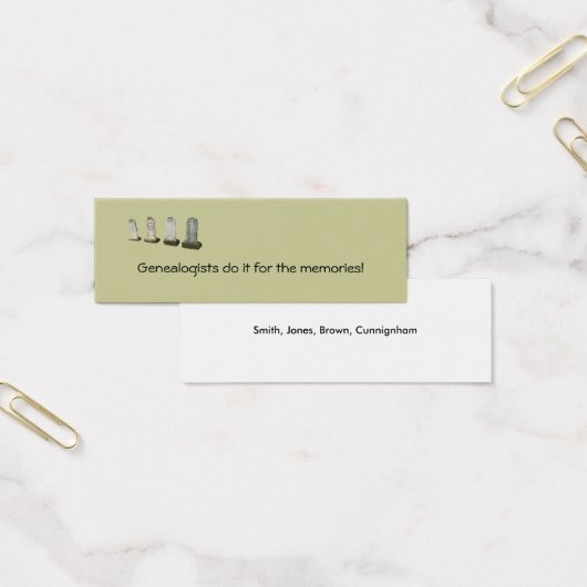 Bladwijzer - Genealogen doen het voor de... Mini Visitekaartjes (Kantoor)