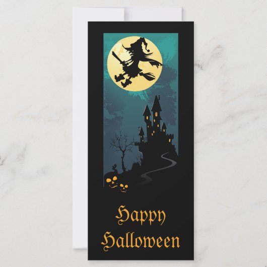 Bladwijzer met haunted House en heks Silhouette (Achterkant)