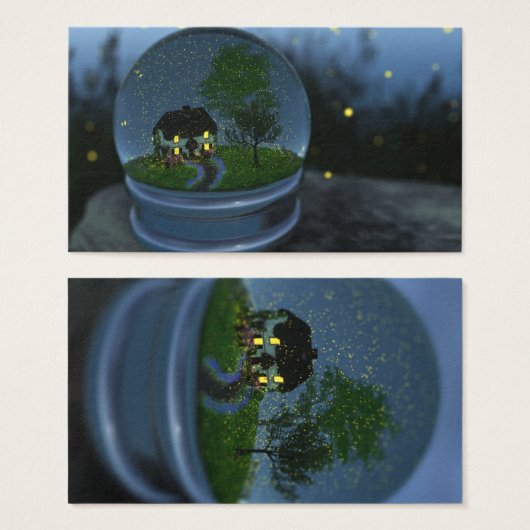 Bladwijzer met vijf Wereldbollen Visitekaartje (Voorkant /achterkant)