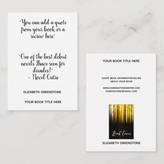 Bladwijzer Review voor speciale acties van auteur Informatiekaartje (Voorkant / Achterkant)