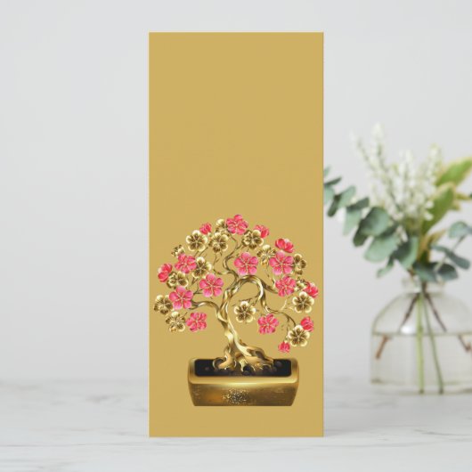 Bladwijzer van de goudroze Bonsai-boom (Staand voorkant)