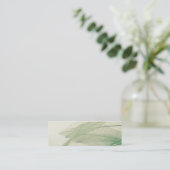 Bladwijzer van groene bladskeletten mini visitekaartje (Staand voorkant)