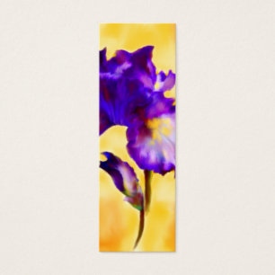 Bladwijzer van Paarse iris (bloem) Mini Visitekaartjes