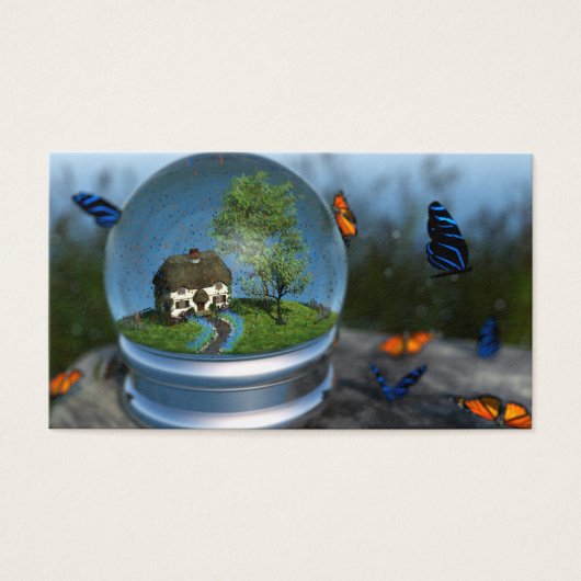 Bladwijzer van Wereldbol van vlinders Visitekaartje (Voorkant)