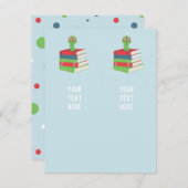 Bladworm Baby shower Blauw 2x Bladwijzer Informatiekaartje (Voorkant / Achterkant)