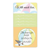 Bladzijde 8, baby shower met balkplaat etiket (Voorkant)