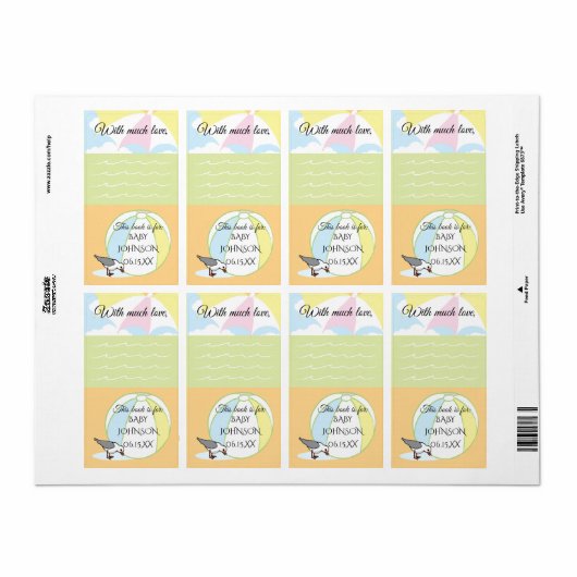 Bladzijde 8, baby shower met balkplaat etiket (Full Sheet)
