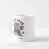 Blaf minder drukte meer hond koffiemok (Voorkant links)