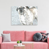 Blaffende Bulldog Canvas Afdruk (Insitu (Woonkamer))