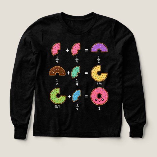 Blagues de maths sur les fractions de beignets (Motif recto)