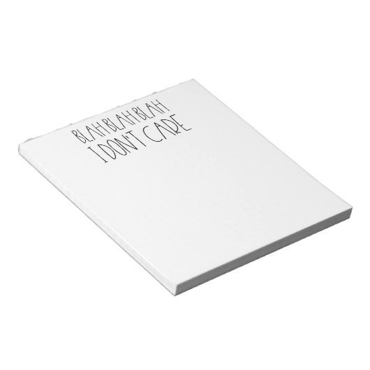 Blah bla bla, het maakt me niet uit sarcastisch notitieblok (Schuin)