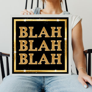 Blah Blah Blah Glitter Goud en zwart Poster