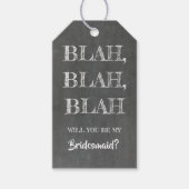 Blah Blah Blah - Grappig bruidsmeisje voorstel Cadeaulabel (Voorkant)