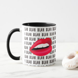 "Blah Blah Blah" Hot Lips Pop-Art Mok