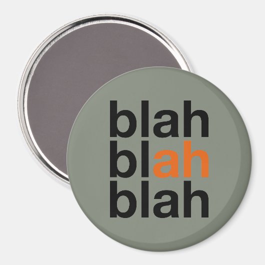 Blah Blah Blah - Magnet Minimaliste (Recto/Verso)