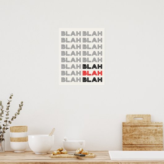 BLAH BLAH BLAH Poster de typographie (Cuisine)