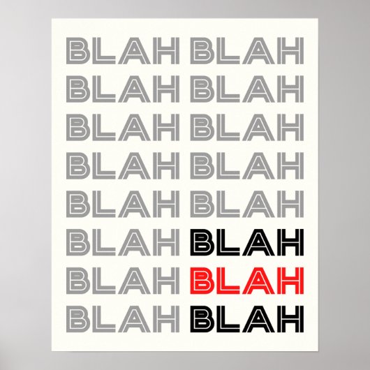 BLAH BLAH BLAH Typografie Poster (Voorkant)
