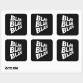 Blah Blah Blah Vierkante Sticker (Vel)