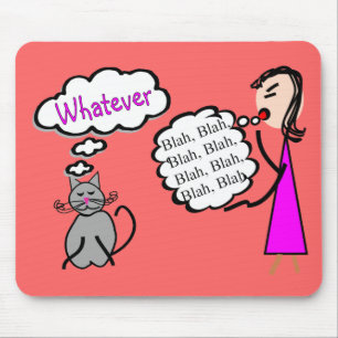 "Blah Blah Blah—Wat ook!"—Cat Lovers Gifts Muismat