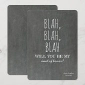 Blah Blah Funny Bridesmaid-voorstel Kaart (Voorkant / Achterkant)