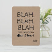 Blah Blah Funny Bridesmaid-voorstel Kaart (Staand voorkant)