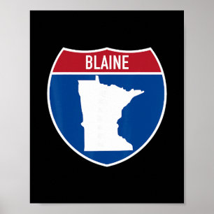 Blaine Minnesota Kaart Snelweg Interstate Bord Sou Poster