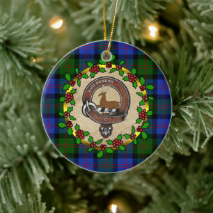 Blair Clan Badge & Tartan Persoonlijke mas Keramisch Ornament