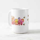 Blair - Floral and Bee Design Mug (Devant gauche)