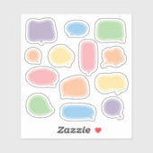 Blair mignon Pastel Discours Étiquettes de bulle (Feuille)