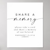 BLAIR Minimalist Share a Memory Funeral Service Poster (Voorkant)