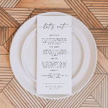 BLAIR Modern Bohemian Dîners Menu<br><div class="desc">Ce menu est composé d'une police de caractères bohème moderne manuscrite et d'un design minimaliste simple. La combinaison simple de couleurs noir et blanc en fait un complément parfait à tout événement. Utilisez ce menu pour votre réception de mariage, douche nuptiale, fête de retraite, etc. Modifiez le libellé *le plus*...</div>