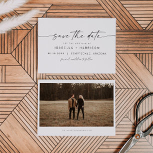 BLAIR Moderne Bohemian Font Photo Save the Date Kaart