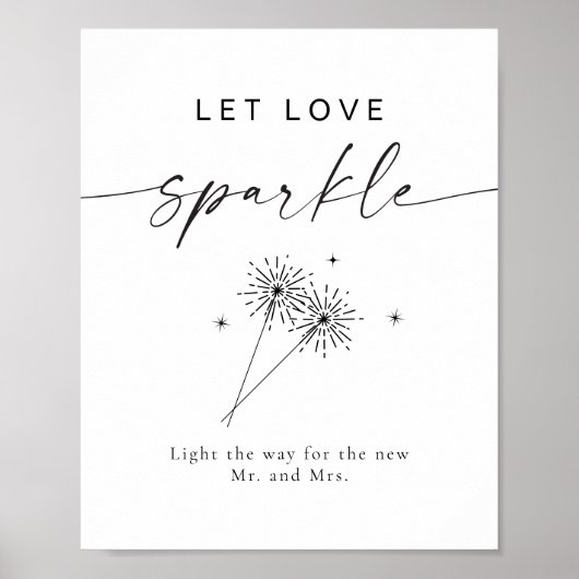BLAIR Moderne Bohemian Weddenschap Sparkler Verzen Poster (Voorkant)