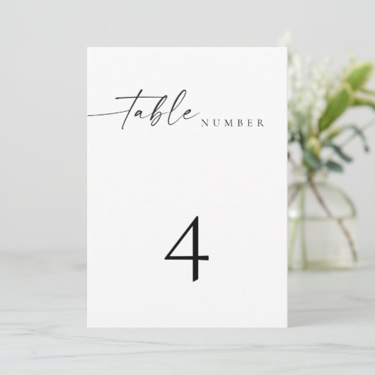 BLAIR Moderne Minimalistische Tafelnummerkaart voo Kaart (Staand voorkant)