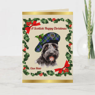 Blair Scottie Dog gepersonaliseerde Xmas Kaart