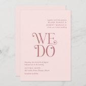Blaire Blush Roze Moderne bruiloft Kaart (Voorkant / Achterkant)