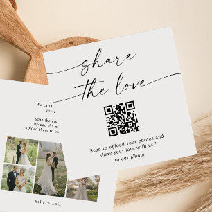 BLAIRE Modern Deel de Liefde QR Code Tafel Kaarten Notitiekaartje