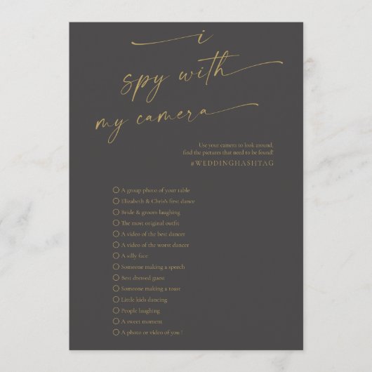BLAIRE Modern Spy Wedding Photo Hunt Game Programm Programma (Voorkant)