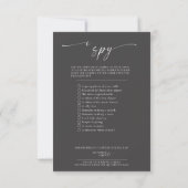 BLAIRE Moderne Calligraphie I Spy Mariage Jeu Menu (Dos)