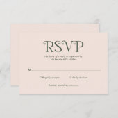 Blaire Moss Green Moderne bruiloft RSVP Kaartje (Voorkant / Achterkant)
