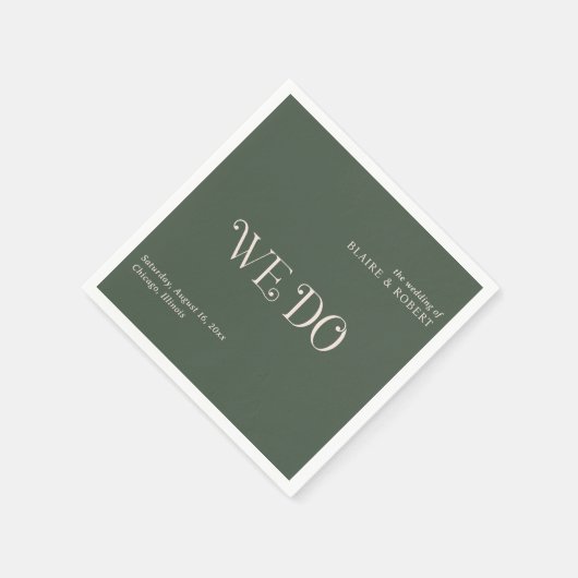 Blaire Moss Green Moderne Trouwdag Servet (Hoek)