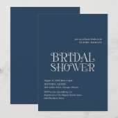Blaire Navy Blue Modern Vrijgezellenfeest Kaart (Voorkant / Achterkant)