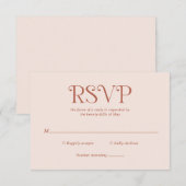 Blaire Neutral Modern Wedding RSVP Kaartje (Voorkant / Achterkant)