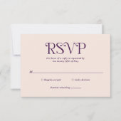 Blaire Paarse bruiloft RSVP Kaartje (Voorkant)